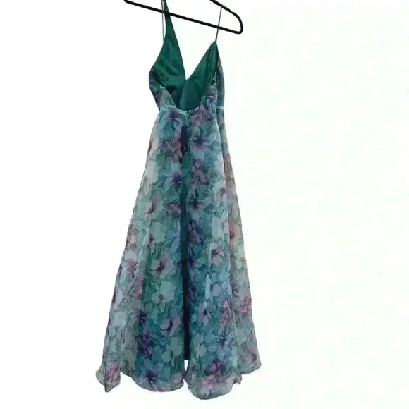 NWT Lulus Garden of Glamour Green Floral One-Shoulder Maxi Dress Cocktail Small - Picture 14 of 15